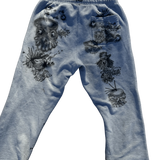 Grey sweatpants with black design