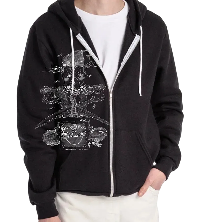 Black hoodie with graphic design 
