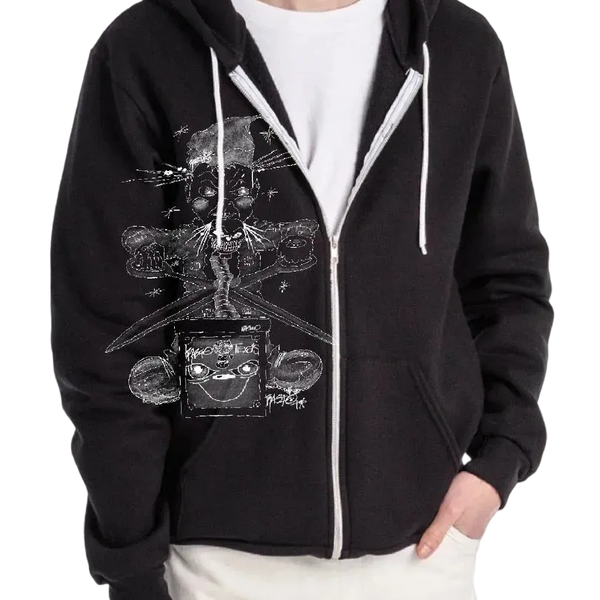 Black hoodie with graphic design 